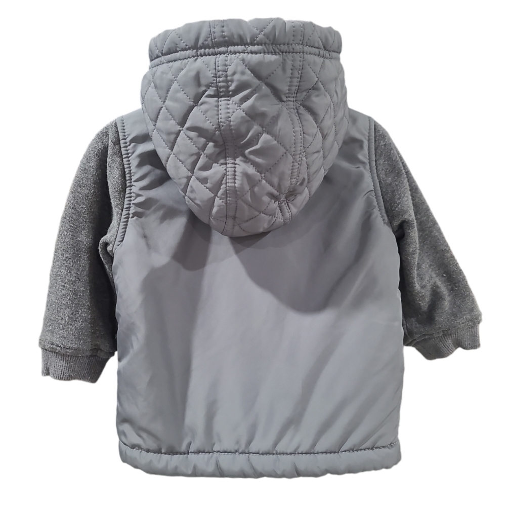 OLD NAVY/ Garanimals Kids Quilted Grey Hoodie Jacket And Sweater Size 12-18M, 2T - Picture 3 of 13